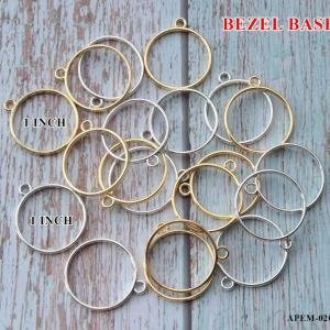 Round Bezel For Resin Pendant Keychain DIY