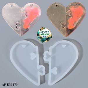Love Pair Pendant Mold For Epoxy Resin Crafting-Silicone mold price in Bangladesh
