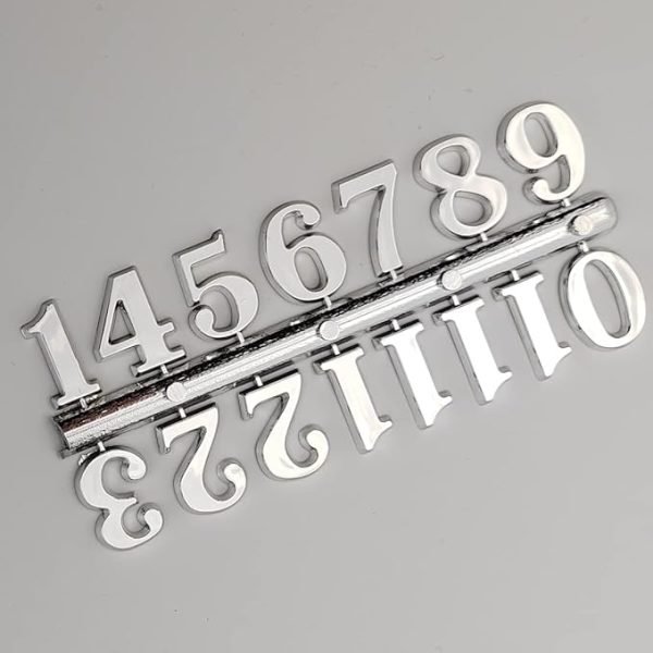 Silver Color Clock Digit